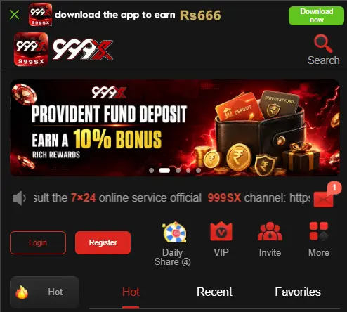 Register New Account on 999X Game