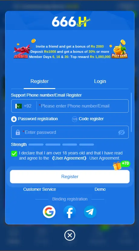 666 h game registration quick